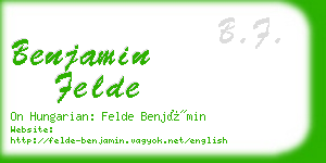 benjamin felde business card